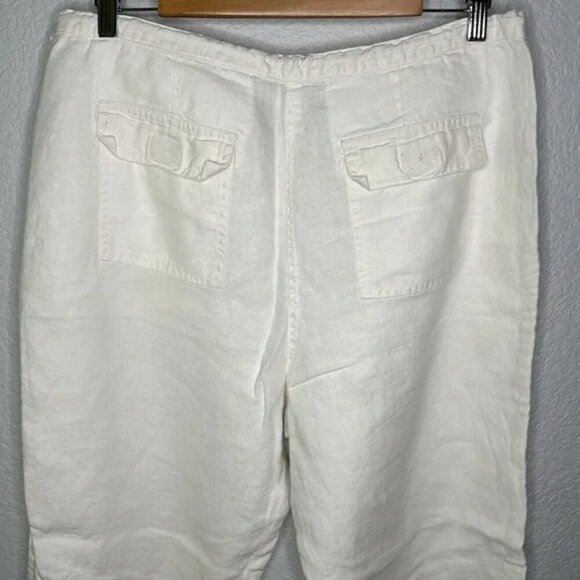 J Jill 100% White Linen Drawstring Pants - Picture 7 of 14